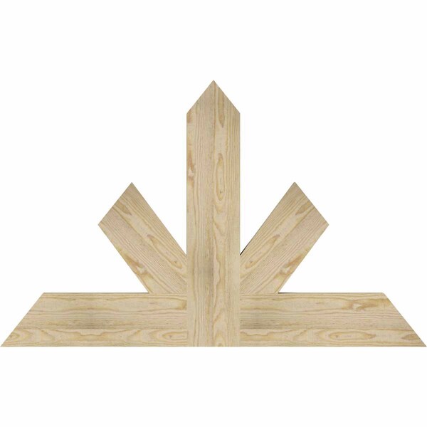 Ekena Millwork Saratoga Rough Sawn Timber Gable Bracket, Douglas Fir, 48"W x 30"H x 2"D x 6"F, 15/12 Pitch GBW048X30X0206SAR00RDF - main